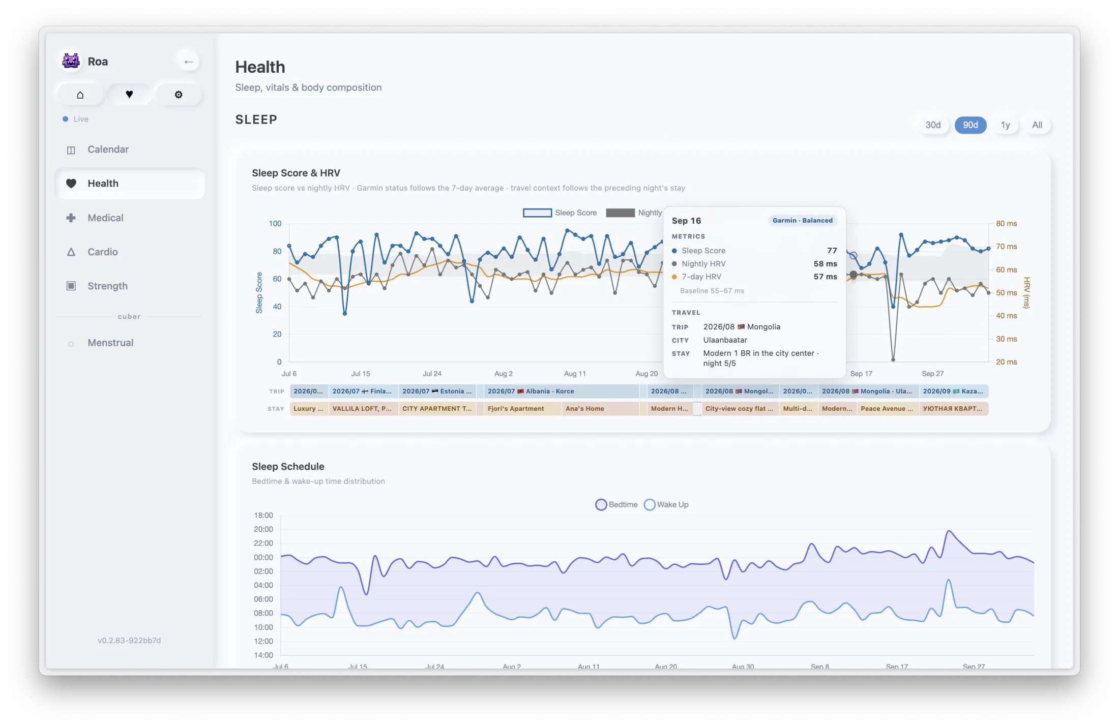 健康與睡眠資料